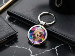Porsche Llavero Personalizado Anillo Logo Premium